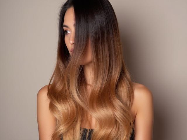 Gaya rambut dengan warna ombre yang menawan.