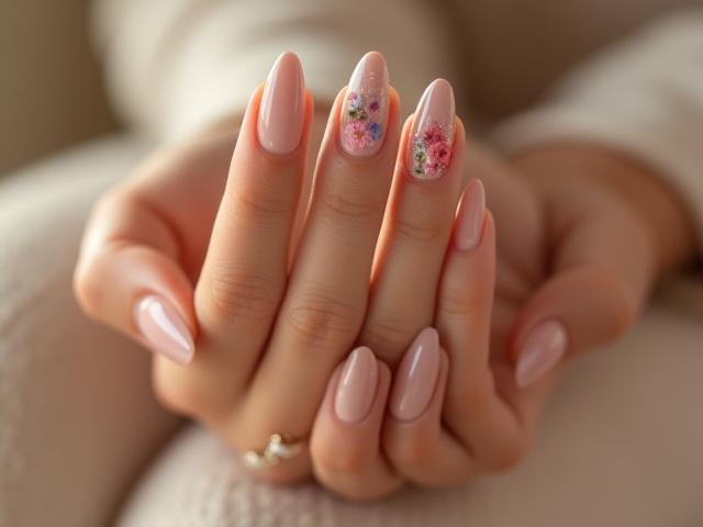 Gel Manicure Corak Floral